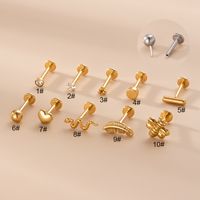 Fashion Heart Shape Snake Metal Plating Labret sku image 13