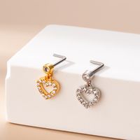 Ethnic Style Star Moon Heart Shape Stainless Steel Plating Zircon Nose Ring 1 Piece main image 3