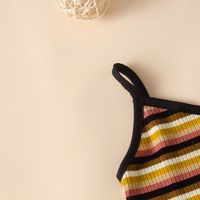 Basic Streifen Baumwolle Rückenfrei Baby Kleidung main image 4