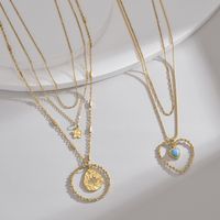 Fashion Heart Shape Stainless Steel Pendant Necklace Plating Turquoise Stainless Steel Necklaces main image 1