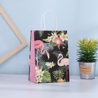 Valentine's Day Sweet Flamingo Kraft Paper Party Festival Gift Bags main image 5