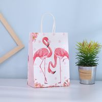Valentine's Day Sweet Flamingo Kraft Paper Party Festival Gift Bags main image 4