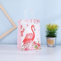 Valentine's Day Sweet Flamingo Kraft Paper Party Festival Gift Bags main image 3