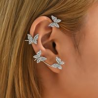 Fashion Butterfly Alloy Inlay Rhinestones Earrings main image 4