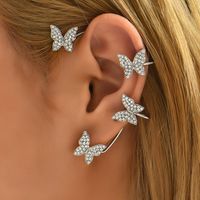 Fashion Butterfly Alloy Inlay Rhinestones Earrings sku image 1