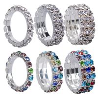 Fashion Square Copper Rings Silver Plated Inlay Rhinestones Copper Rings main image 1