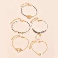 Ethnic Style Tassel Heart Shape Alloy Beaded Bracelets 1 Set main image 2