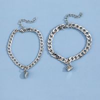 Fashion Solid Color Stainless Steel Bracelets Heart Stainless Steel Bracelets 2 Pieces main image 4