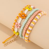 Ethnic Style Flower Bead Woven Belt Bracelets 1 Set main image 1
