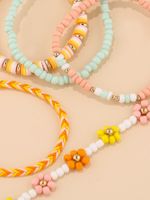 Ethnic Style Flower Bead Woven Belt Bracelets 1 Set main image 2