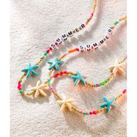 Fashion Letter Beaded Star Necklace main image 2