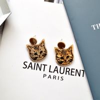 Cute Cat Arylic Drop Earrings sku image 1