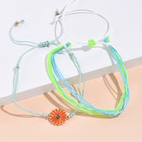 Ethnic Style Flower Alloy Rope Tassel Bracelets 1 Set sku image 1