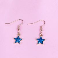 1 Par Moda Estrella Cielo Estrellado Luna Aleación Borla Mujeres Pendientes De Gota sku image 6