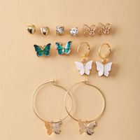 Fashion Geometric Tassel Butterfly Alloy Inlay Artificial Pearls Rhinestones Earrings sku image 3