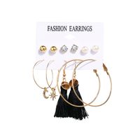 Fashion Geometric Tassel Butterfly Alloy Inlay Artificial Pearls Rhinestones Earrings sku image 4