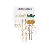 Fashion Geometric Tassel Butterfly Alloy Inlay Artificial Pearls Rhinestones Earrings sku image 21