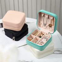 Basic Solid Color PU Leather Jewelry Boxes main image 1