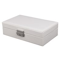 Fashion Square Solid Color Pu Leather Metal Jewelry Boxes sku image 2