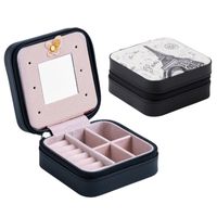 Fashion Solid Color Pu Leather Flannel Jewelry Boxes sku image 2