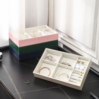 Fashion Square Solid Color Pu Leather Jewelry Boxes main image 1