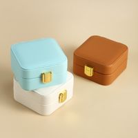 Fashion Solid Color Pu Leather Jewelry Boxes main image 3