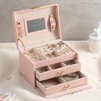 Fashion Geometric Pu Leather Metal Jewelry Boxes main image 4