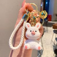 Cartoon Style Rabbit Pig Duck Alloy Resin Patchwork Bag Pendant Keychain sku image 1