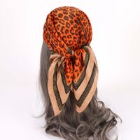 Women's Fashion Leopard Satin Printing Silk Scarves main image 5
