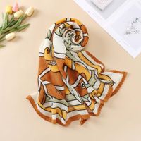 Women's Fashion Horse Imitation Cotton And Linen Printing Silk Scarves main image 5