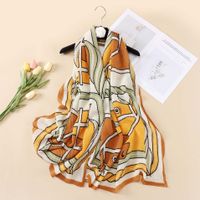 Women's Fashion Horse Imitation Cotton And Linen Printing Silk Scarves main image 1