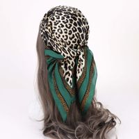 Women's Fashion Leopard Satin Printing Silk Scarves main image 1