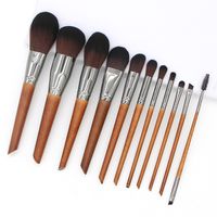 Simple Style Brown Artificial Fiber Wooden Handle Makeup Brushes 1 Set main image 4