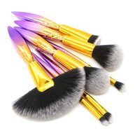 Fashion Colour Artificial Fiber Plastic Handgrip Makeup Tool Sets 1 Set main image 3