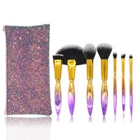 Fashion Colour Artificial Fiber Plastic Handgrip Makeup Tool Sets 1 Set sku image 4