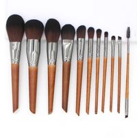 Simple Style Brown Artificial Fiber Wooden Handle Makeup Brushes 1 Set sku image 1