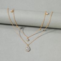 Fashion Water Droplets Alloy Inlay Rhinestones Necklace main image 2