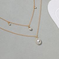 Fashion Water Droplets Alloy Inlay Rhinestones Necklace main image 3