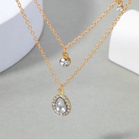 Fashion Water Droplets Alloy Inlay Rhinestones Necklace main image 4