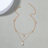 Fashion Water Droplets Alloy Inlay Rhinestones Necklace main image 5
