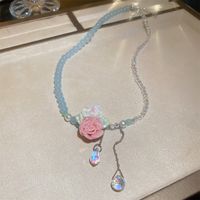 Simple Style Flower Arylic Alloy Beaded Patchwork Artificial Crystal Women's Pendant Necklace Bracelets sku image 2