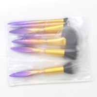 Fashion Colour Artificial Fiber Plastic Handgrip Makeup Tool Sets 1 Set main image 2