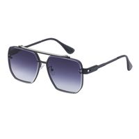 Unisex Fashion Gradient Color Pc Square Metal Sunglasses sku image 1
