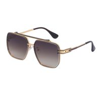 Unisex Fashion Gradient Color Pc Square Metal Sunglasses sku image 5