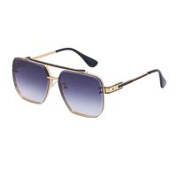 Unisex Fashion Gradient Color Pc Square Metal Sunglasses sku image 6