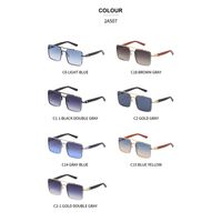 Hombres Moda Color Sólido Ordenador Personal Cuadrado Metal Gafas De Sol main image 4