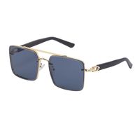 Men's Fashion Solid Color Pc Square Metal Sunglasses sku image 7
