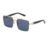 Hombres Moda Color Sólido Ordenador Personal Cuadrado Metal Gafas De Sol sku image 7