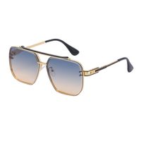 Unisex Fashion Gradient Color Pc Square Metal Sunglasses sku image 4