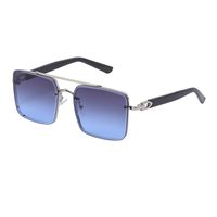 Men's Fashion Solid Color Pc Square Metal Sunglasses sku image 1